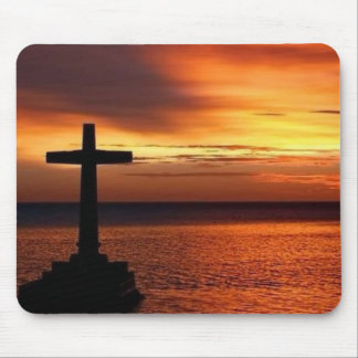 Kreuz und Sonnenuntergang mousepad