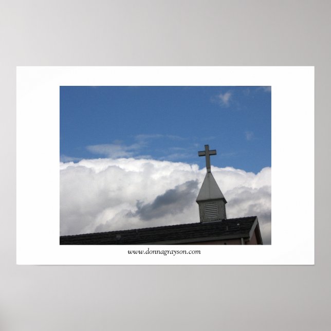 Kreuz und Wolken Poster (Vorne)