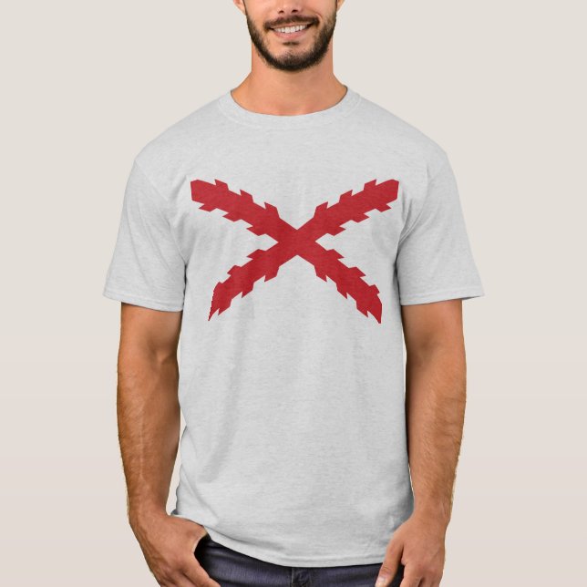 Kreuz von Burgunder-Flagge T-Shirt (Vorderseite)