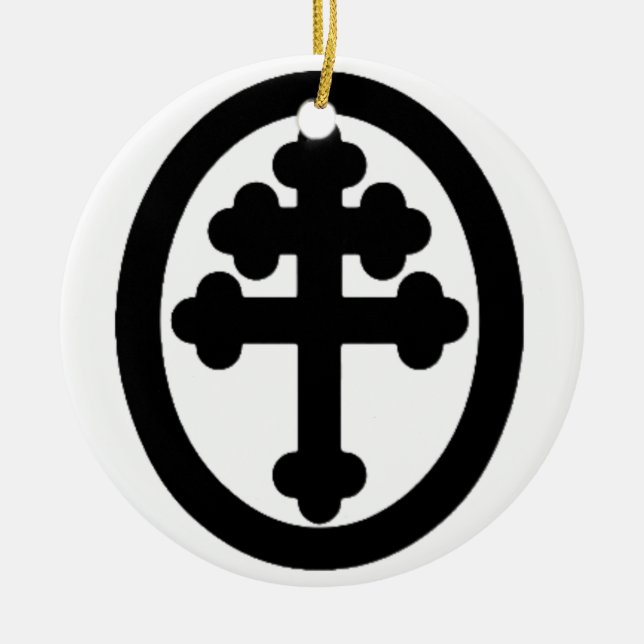 Kreuz von Lothringen Keramikornament (Vorne)