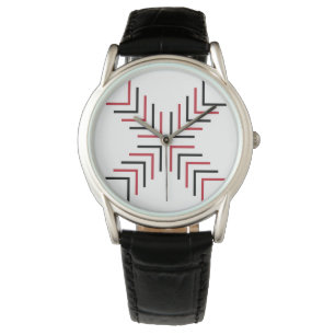 Kreuz X (rot und schwarz) Armbanduhr