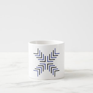 Kreuz X (schwarz & blau) Espressotasse