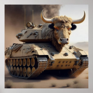Kreuz zwischen einem Tank und einer Texas-Wäschest Poster