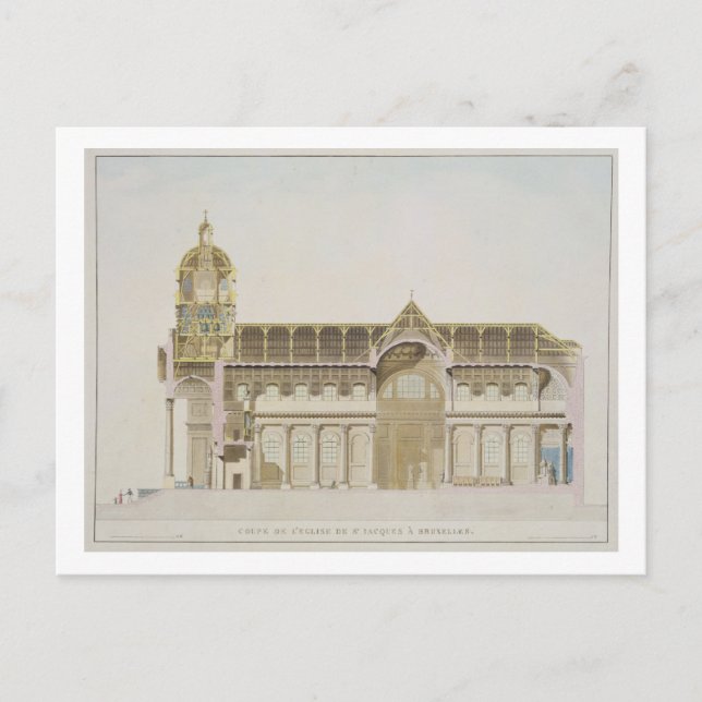 Kreuzabschnitt der Kirche St. Jacques, Brüssel Postkarte (Vorderseite)