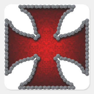 Kreuzaufkleber der Motorradkette Quadratischer Aufkleber