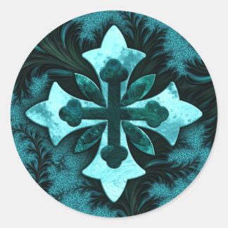 Kreuzaufkleber Runder Aufkleber