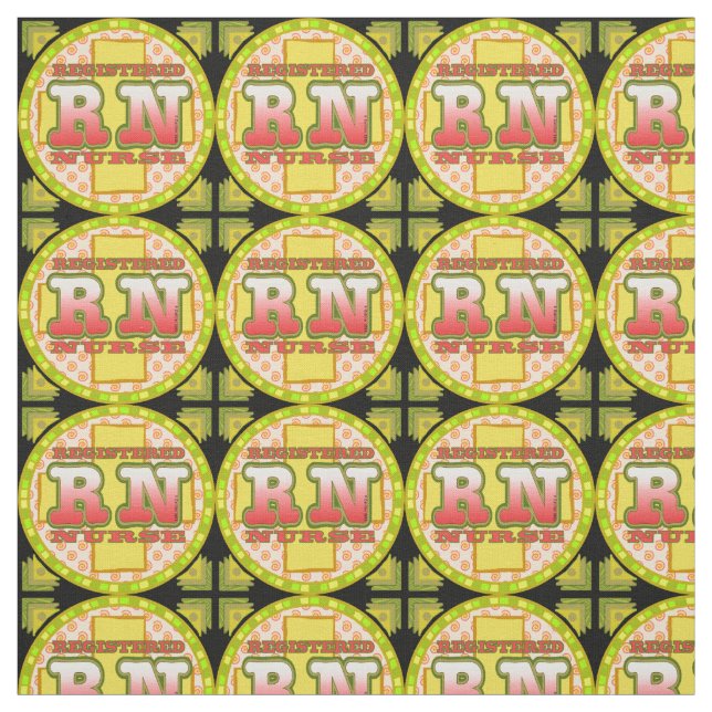 Kreuzbuchstaben RN Nurse Fabric Stoff (Muster)