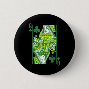 Kreuzdame Karte St. Patrick's Day botanisch Button