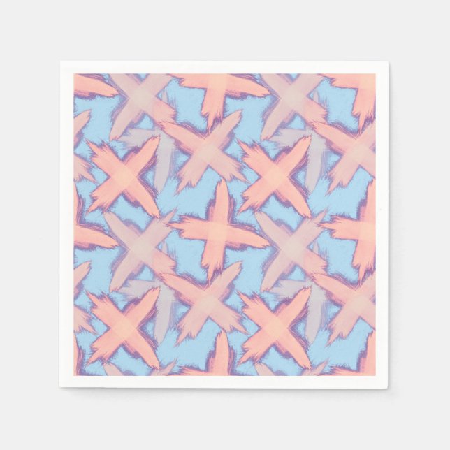 Kreuze Flickwerk auf blau. Serviette (Vorderseite)