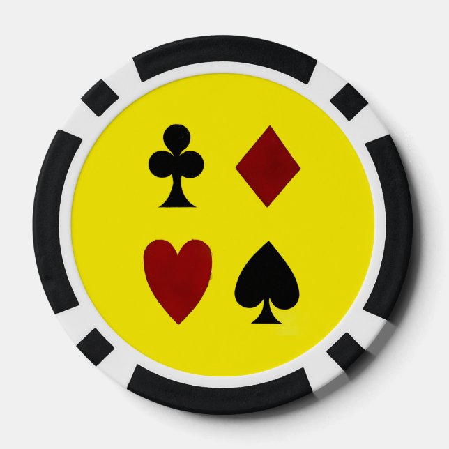 Kreuze Herz Pik Karo Pokerchips (Rückseite)