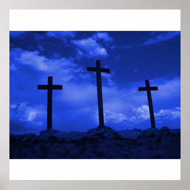 Kreuze in Calvary Crucifixe Jesus Christus Kunst Poster (Vorne)