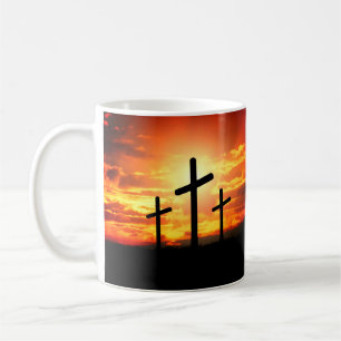 Kreuze, Sonnenuntergang Silhouetten Malerei-67137 Kaffeetasse