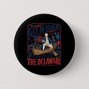 Kreuzen Sie lustig den 4. Juli in Delaware Button
