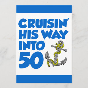 Kreuzend seine Weise in 50, laden Sie ein Einladung