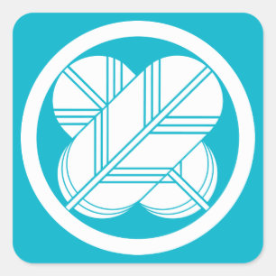 Kreuzende Falkenfedern mit Fuß im Kreis Quadratischer Aufkleber