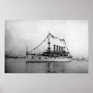 Kreuzer Washington verankert in Seattle-Hafen Poster