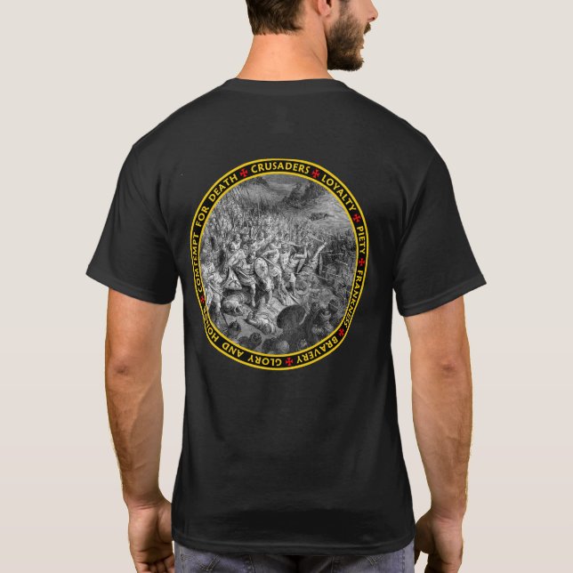 Kreuzfahrer am Kampf V1 T-Shirt (Rückseite)