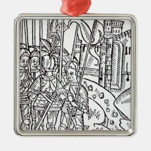 Kreuzfahrer, gedruckt von Wynkyn de Worde Ornament Aus Metall