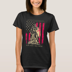 Kreuzfahrer Knight Templar Krieger Gottes US Flag T-Shirt