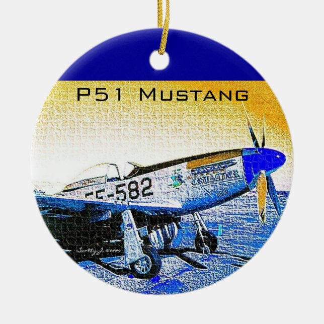 "Kreuzfahrer" P51 Mustang © 2009 S.J. Keramikornament (Vorne)