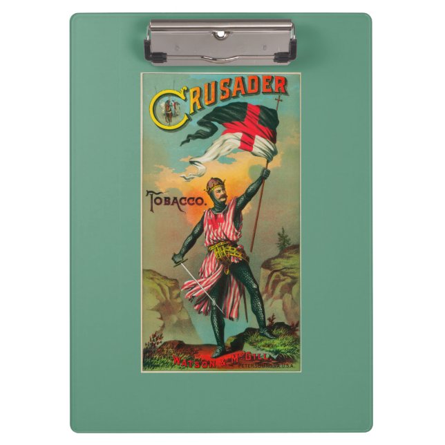 Kreuzfahrer-Tabak LabelPetersburg, VA Klemmbrett (Vorderseite)