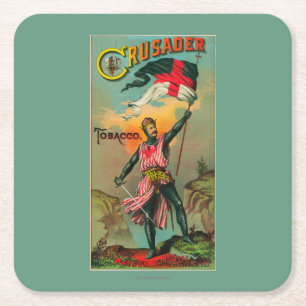 Kreuzfahrer-Tabak LabelPetersburg, VA Rechteckiger Pappuntersetzer