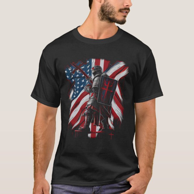 Kreuzfahrer Templar Kneeling Kreuzfahrer Templar K T-Shirt (Vorderseite)