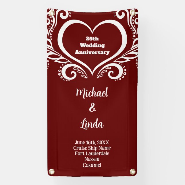 Kreuzfahrertür Dekor Stateroom Hochzeitstag Jahres Banner (Vertikal)