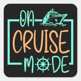 Kreuzfahrmodus auf Reisen Quadratischer Aufkleber