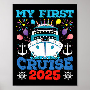 Kreuzfahrt Familienurlaub T-Shirt Schiff Ankerplat Poster