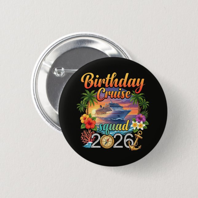 Kreuzfahrt Geburtstagsfeier Urlaub Button (Vorne & Hinten)