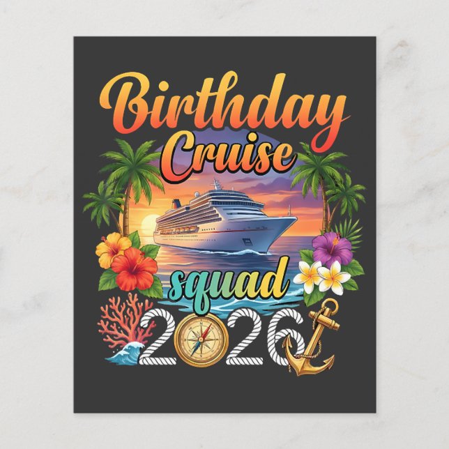 Kreuzfahrt Geburtstagsfeier Urlaub Flyer (Vorne)