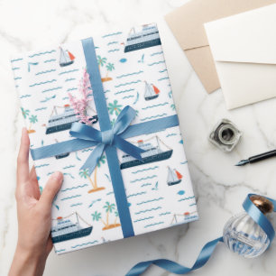 Kreuzfahrt Geschenkpapier, Urlaub Reise Geschenkve Geschenkpapier