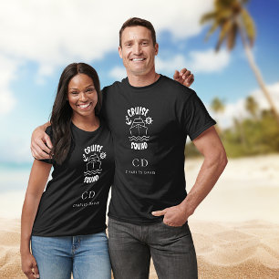 Kreuzfahrt-Gruppe Schwarz-Weiß-Monogramm-Name T-Shirt