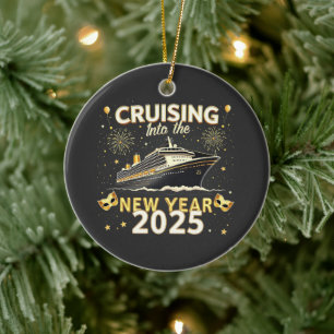 Kreuzfahrt in das neue Jahr 2025 Keramik Ornament