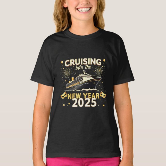 Kreuzfahrt in das neue Jahr 2025 T-Shirt (Vorderseite)