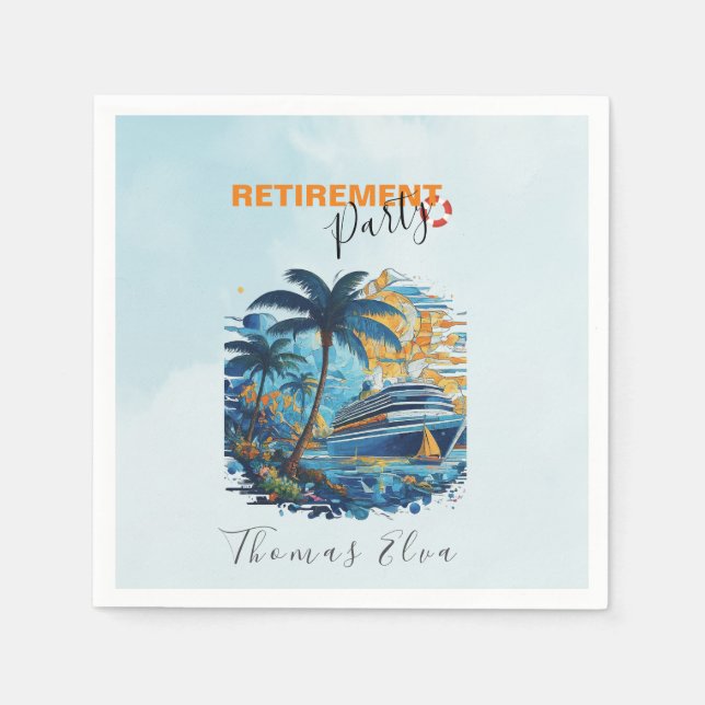 Kreuzfahrt in das Party der Pensionierung, Kreuzfa Serviette (Vorderseite)