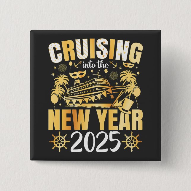 Kreuzfahrt in die Neujahrsreise 2025 Platz Button (Vorderseite)