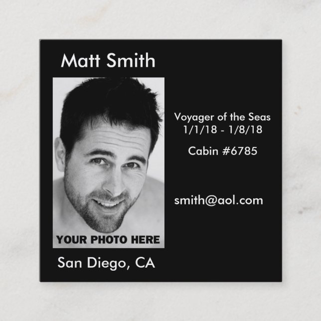 Kreuzfahrt-Karte Quadratische Visitenkarte (Vorderseite)