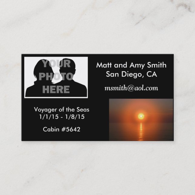 Kreuzfahrt-Karte Visitenkarte (Vorderseite)