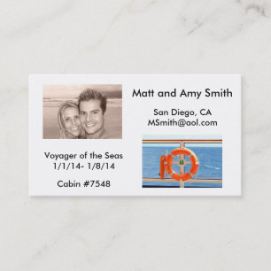 Kreuzfahrt-Karte Visitenkarte