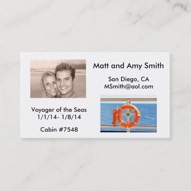 Kreuzfahrt-Karte Visitenkarte (Vorderseite)