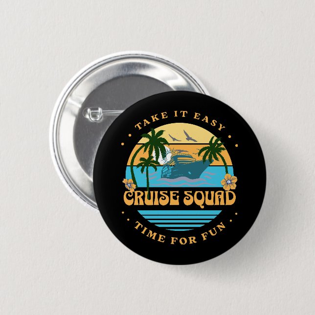 Kreuzfahrt Squad Retro Kreuzfahrt Button (Vorne & Hinten)