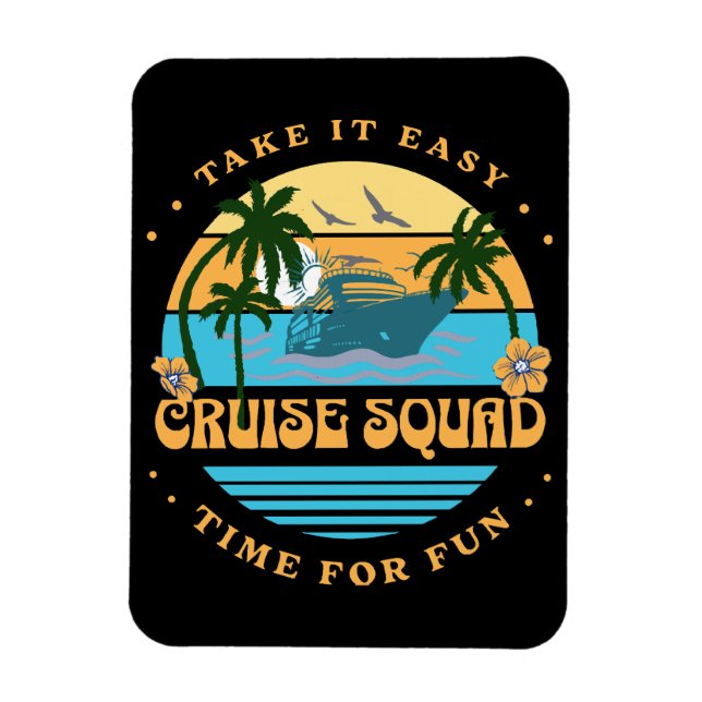 Kreuzfahrt Squad Retro Kreuzfahrt Magnet (Vertikal)