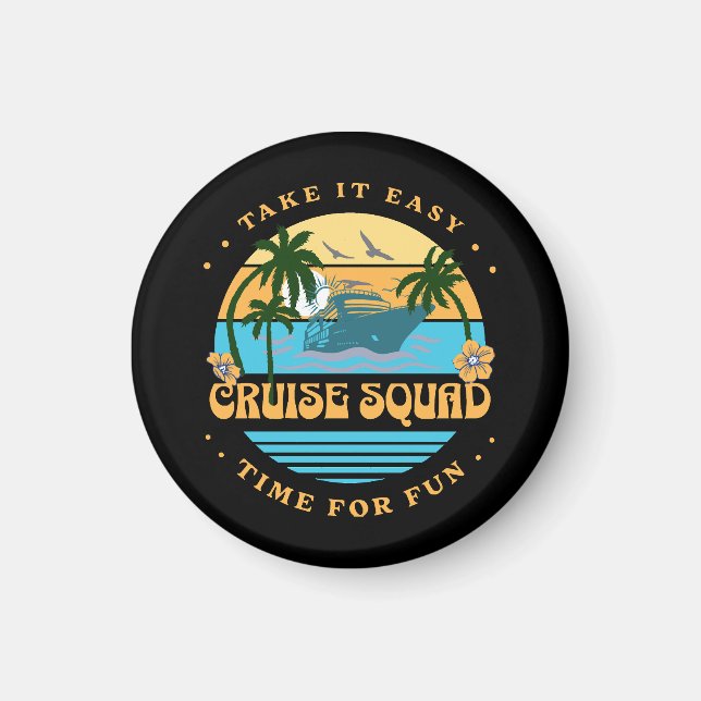 Kreuzfahrt Squad Retro Kreuzfahrt Magnet (Vorne)