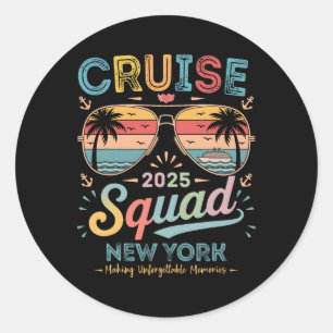 Kreuzfahrt-Team 2025 New York Familien-Gruppen-Mat Runder Aufkleber