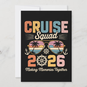 Kreuzfahrt-Team 2026 Familienurlaub Retro Vintage Einladung