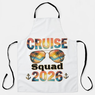 Kreuzfahrt-Truppe 2026 - Retro-Sonnenuntergang Schürze