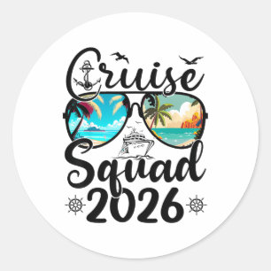 Kreuzfahrt-Truppe 2026 Sommerferien Familie passen Runder Aufkleber