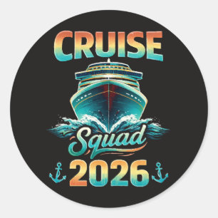 Kreuzfahrt-Truppe 2026 – Sommerferien Runder Aufkleber
